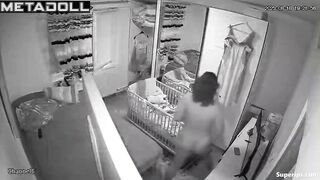 Spouses fucked in bed, unaware of the late hour passing outside