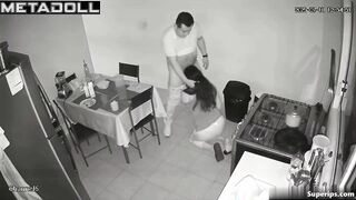 She dropped to her knees and sucked him (kitchen scenes)