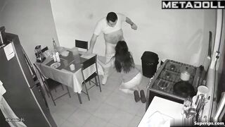 She dropped to her knees and sucked him (kitchen scenes)