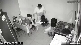 She dropped to her knees and sucked him (kitchen scenes)