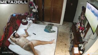 Hidden cam - he turned off the lamp, not knowing the watcher still saw all