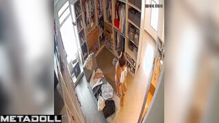 It's time to pick an outfit - she just got out of the shower all naked