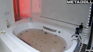 Lesbians want this evening in the hot tub to never end
