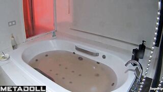 Lesbians want this evening in the hot tub to never end