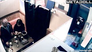 Young asian slut took their clients in the cafe, public video