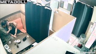 Young asian slut took their clients in the cafe, public video
