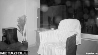 European girl masturbates on the balcony while her boyfriend sleeps