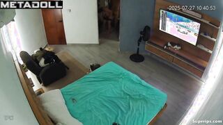 Husband started watching TV right after sex, bedroom cam