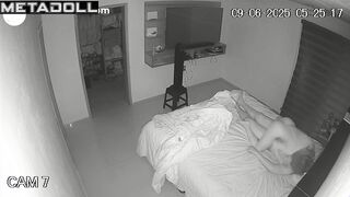 Naked big-bottomed blonde won't let her sleepy husband sleep