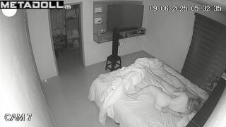Naked big-bottomed blonde won't let her sleepy husband sleep