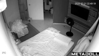 Horny brunette can't sleep until she fucks her older husband