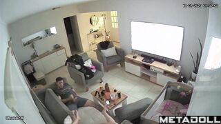 Husband masturbates while watching porn and attacks his wife