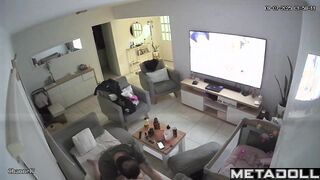 Husband masturbates while watching porn and attacks his wife
