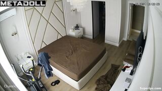 A brutal man with a hairy body fucks his busty girlfriend