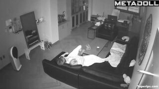 Asian couple enjoying oral sex after film screening