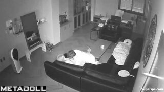 Asian couple enjoying oral sex after film screening