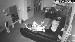 Asian couple enjoying oral sex after film screening