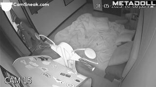 An excited husband turned on porn on the TV to warm up for sex