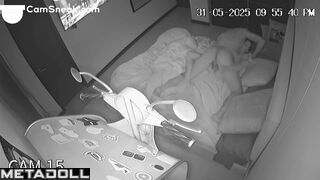 An excited husband turned on porn on the TV to warm up for sex