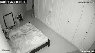 The wife slipped her playful hand into her sleeping husband's underwear