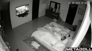 A temperamental husband distracts his wife from watching a movie