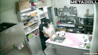A young Korean couple had a quickie in the kitchen