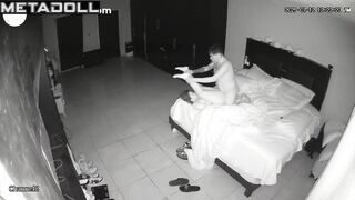 Excited tattooed husband licks his busty wife's big ass