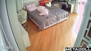 A cute teenage girl loves to walk around naked when no one is home