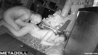 Wife likes to start evening sex by licking her balding husband's penis