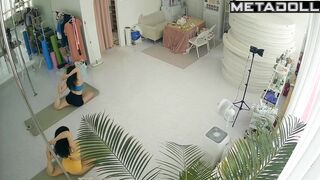Sexy young Asian girls practicing seductive pole dancing