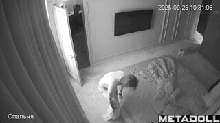 The beauty kept her husband awake by putting her butt against his penis