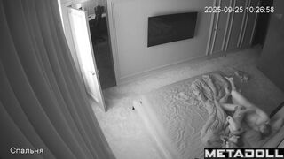 The beauty kept her husband awake by putting her butt against his penis
