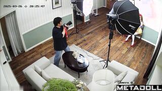 Redhead asian babe taking part in a hot erotic photoshoot