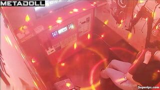 Asian teens enjoying music and kisses in the karaoke club