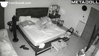 A bald old man licks his sleepy wife's hot hairy pussy