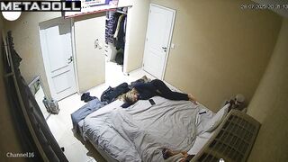 A bored husband woke up his sleeping blonde wife to have sex with her