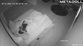 A tall, brutal man won't let his girlfriend sleep and actively fucks her