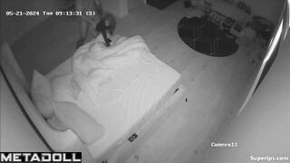 A tall, brutal man won't let his girlfriend sleep and actively fucks her