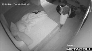 A tall, brutal man won't let his girlfriend sleep and actively fucks her