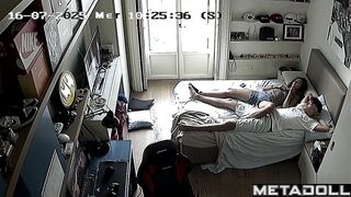 A guy actively fucks his curly-haired girlfriend in the doggystyle position