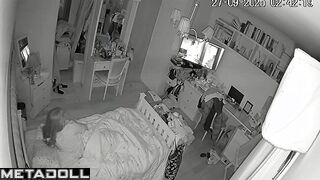 A seductive beauty has fun with her hot pussy in bed at night