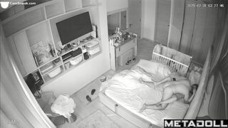 A bearded man actively licks his chubby girlfriend's hot pussy