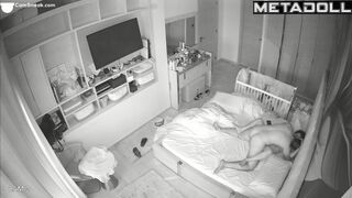A bearded man actively licks his chubby girlfriend's hot pussy