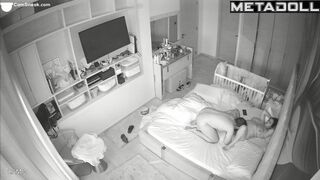 A bearded man actively licks his chubby girlfriend's hot pussy