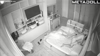 A bearded man actively licks his chubby girlfriend's hot pussy