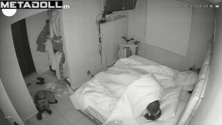 The horny husband started hitting on his wife as soon as she got into bed