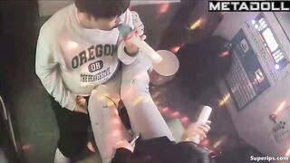 A Korean couple's intense orgasm right in the middle of karaoke