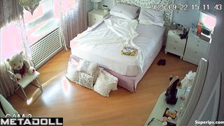 A teenage girl prefers to relax at home without wearing panties