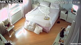 A teenage girl prefers to relax at home without wearing panties