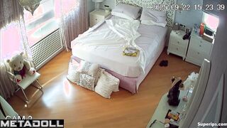 A teenage girl prefers to relax at home without wearing panties